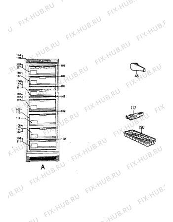 Взрыв-схема холодильника Electrolux EU3210C - Схема узла Internal parts